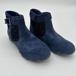 Skechers Bikers Lite Suede & Sweater Knit Ankle Boots